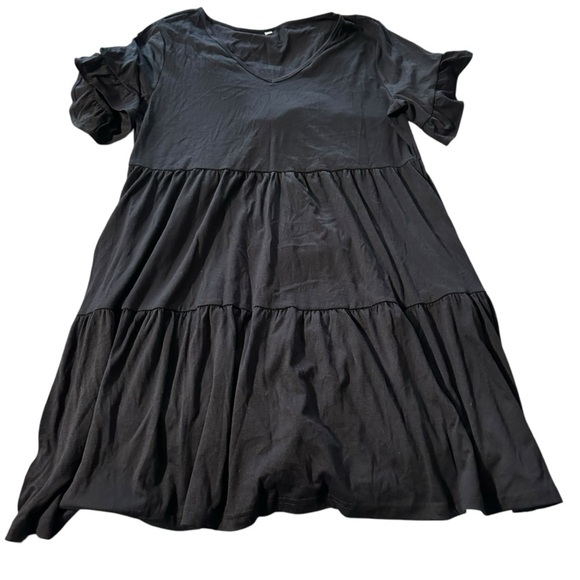 Women's navy blue v-neck babydoll dress size large - Picture 1 of 4